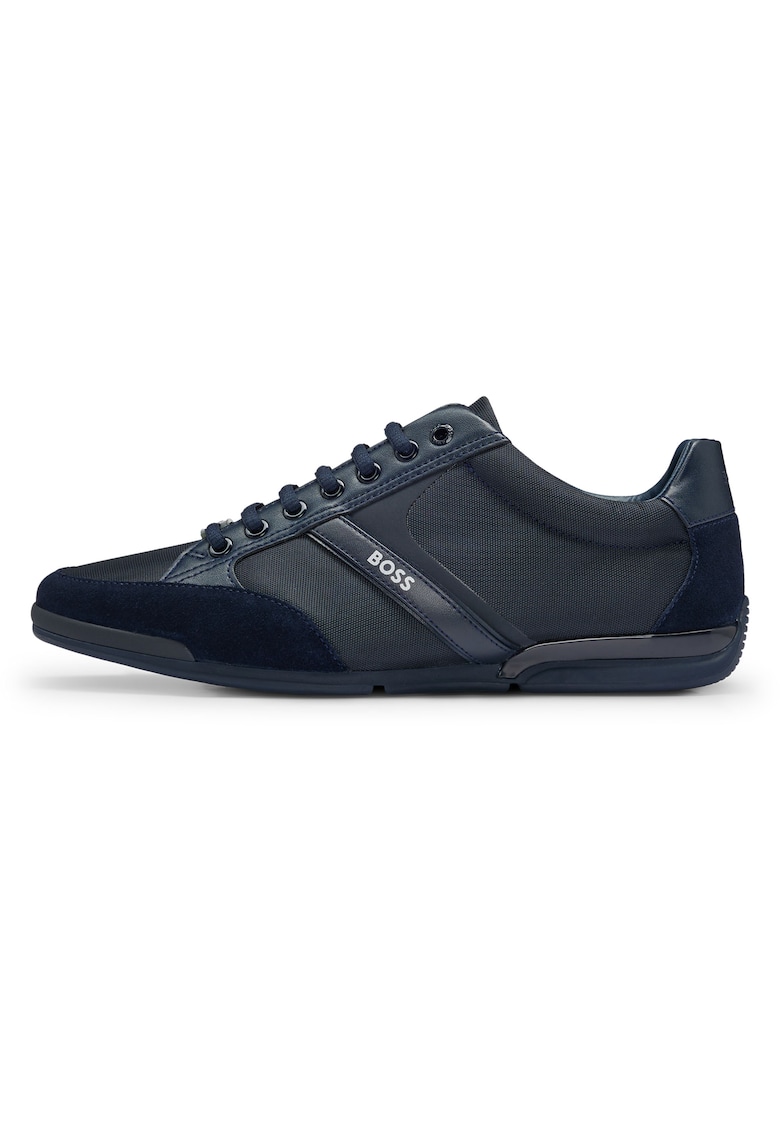 Pantofi sport low-cut cu garnituri din piele intoarsa