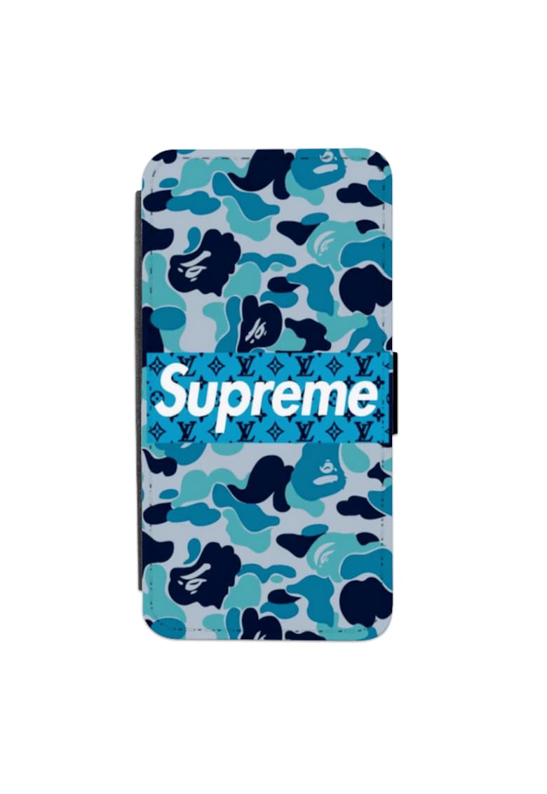 Husa personalizata tip carte pentru Samsung Galaxy A32 - Supreme Blue Logo - multicolor - S2D1M042 -