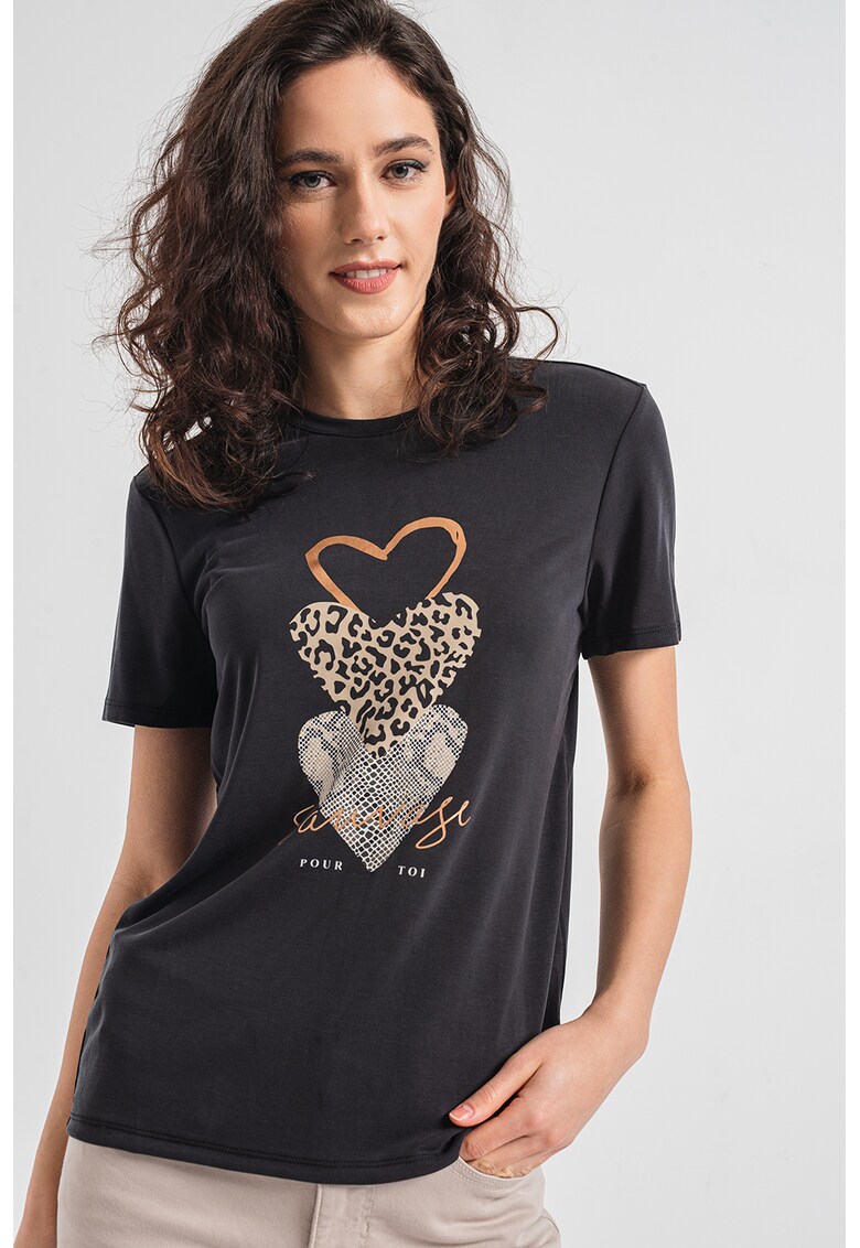 Tricou din amestec de modal cu imprimeu