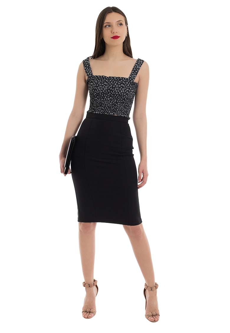 Top crop cu imprimeu floral Cara