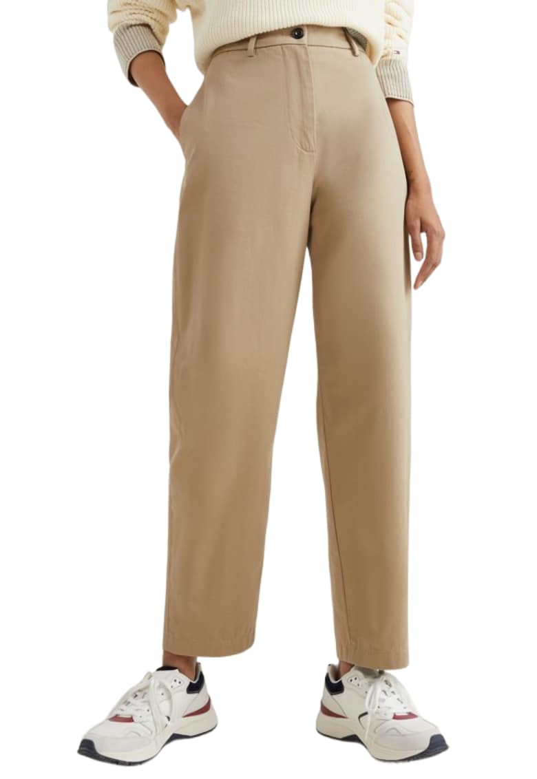 Pantaloni dama - Bumbac - Bej -