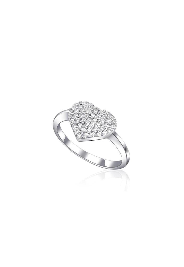 Inel din argint 925 - rodiat - forma de inima - cu pietre din zirconiu - Noora C1