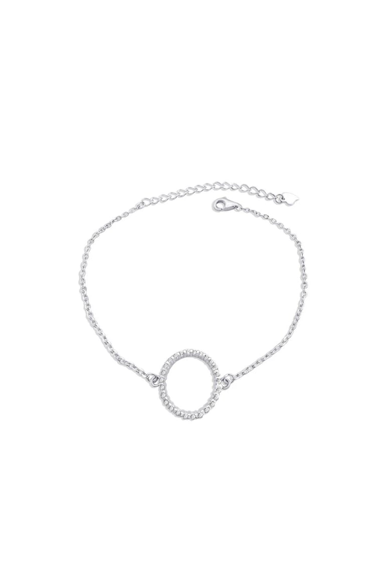 Bratara din argint 925 - rodiat - cu cerculet si pietre din zirconiu - Nutte C1