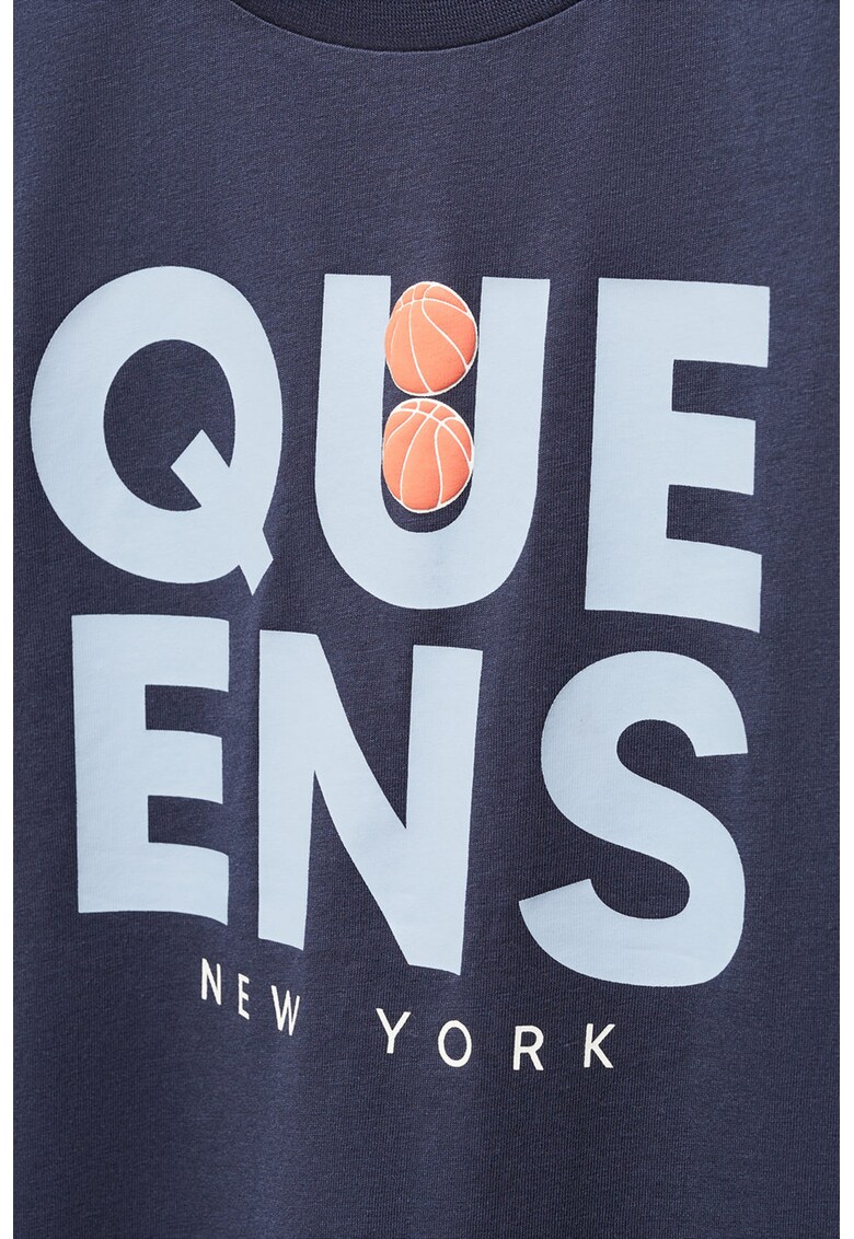 Tricou cu imprimeu text Queens