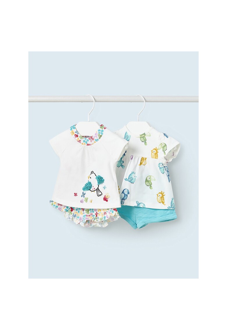 Set 2 perechi tricou si pantaloni scurti Fete - 301824879 - Bumbac