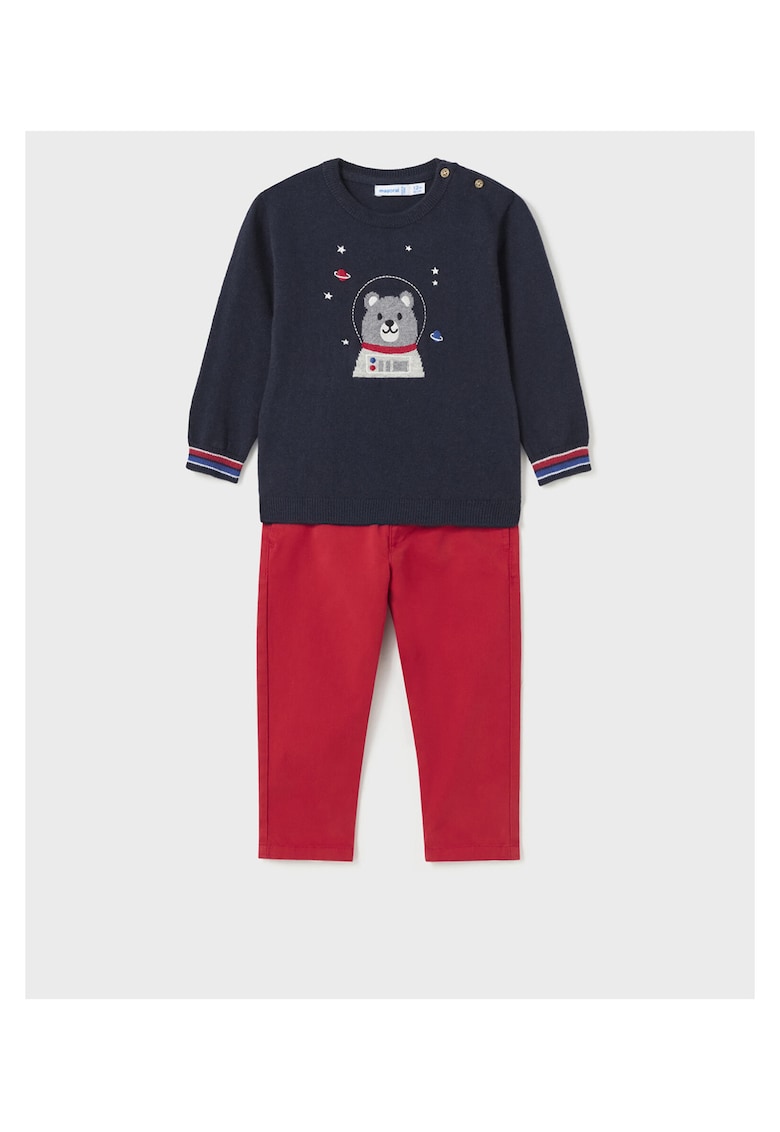 Compleu pulover si pantaloni Baieti - 303270537 - Bumbac - Rosu