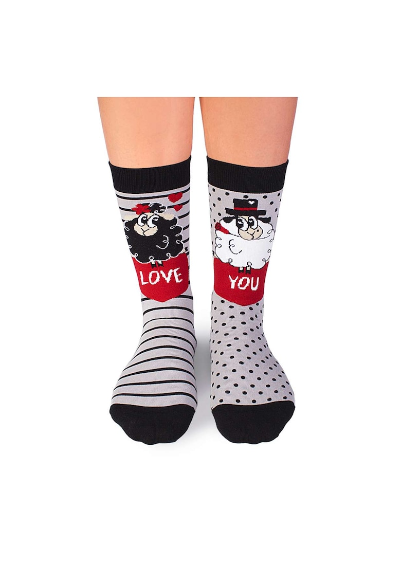 Sosete bumbac Arty Socks Oita Indragostita Gri