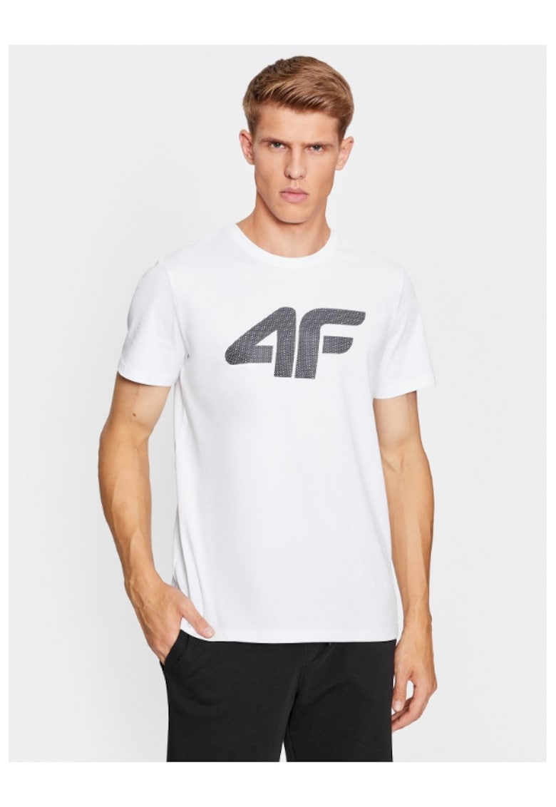 4f Tricou barbati - 303550349 - Bumbac - Alb