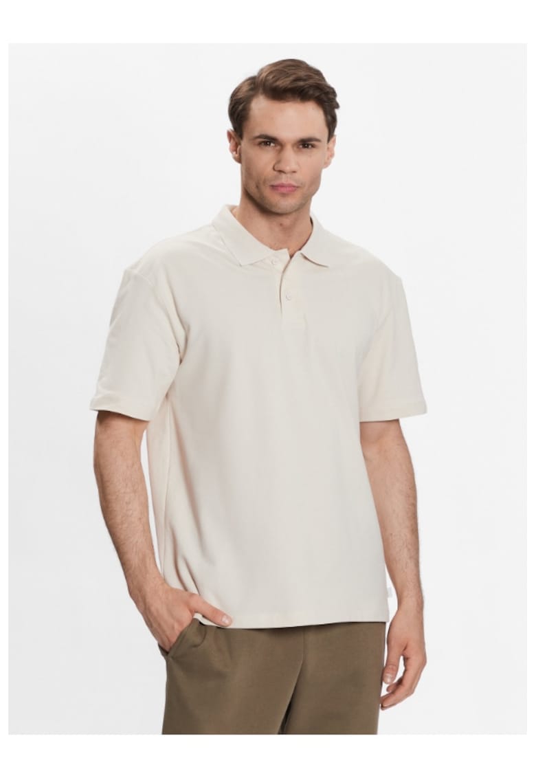 Tricou polo barbati - 302735419 - Bumbac - Ecru