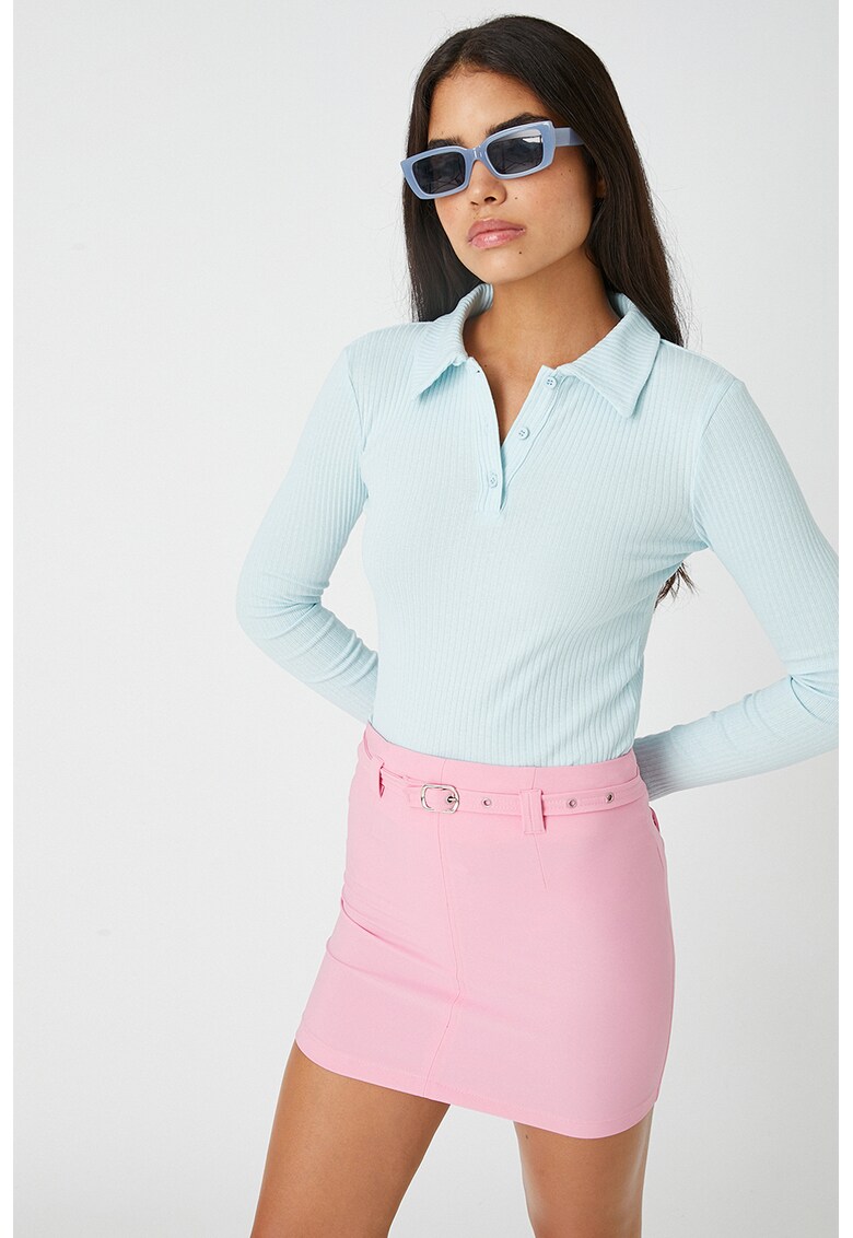 Bluza polo cu aspect striat