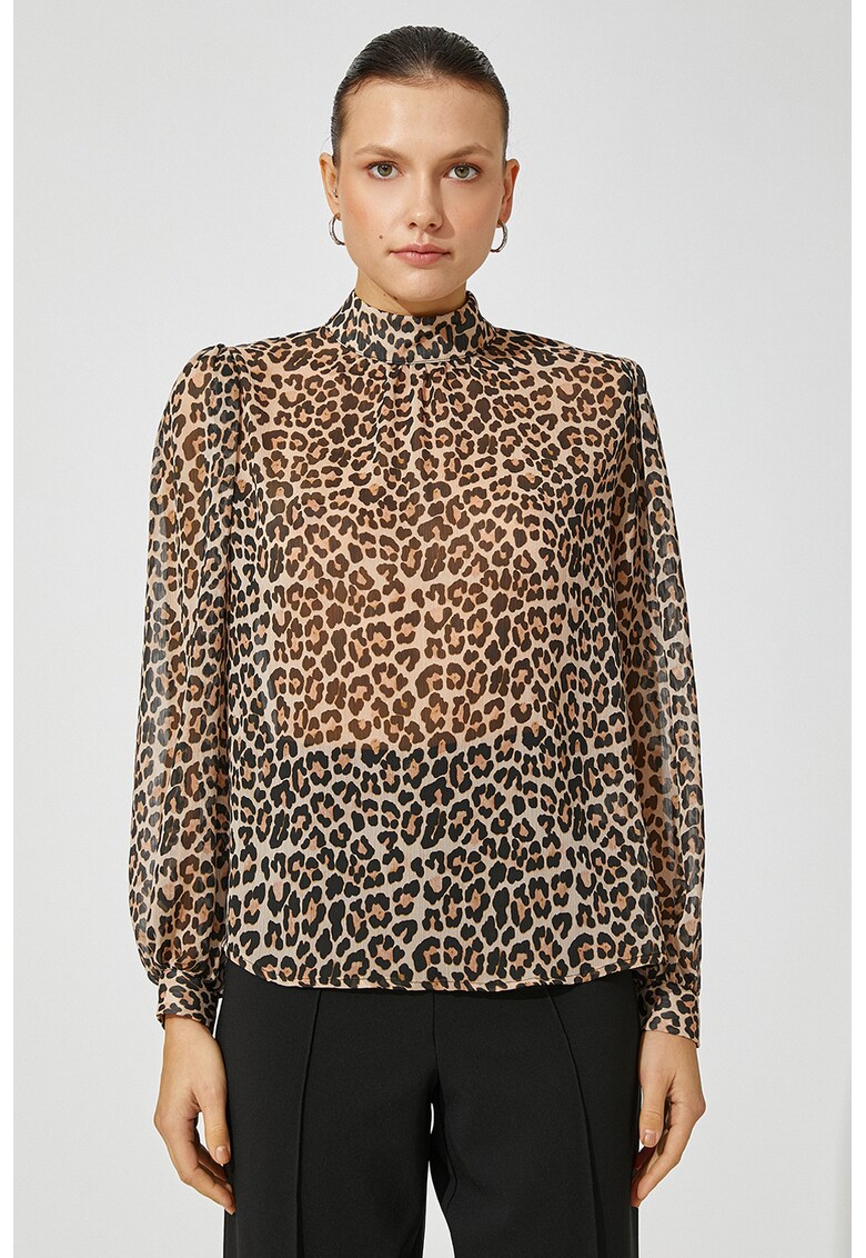 Bluza semitransparenta cu animal print