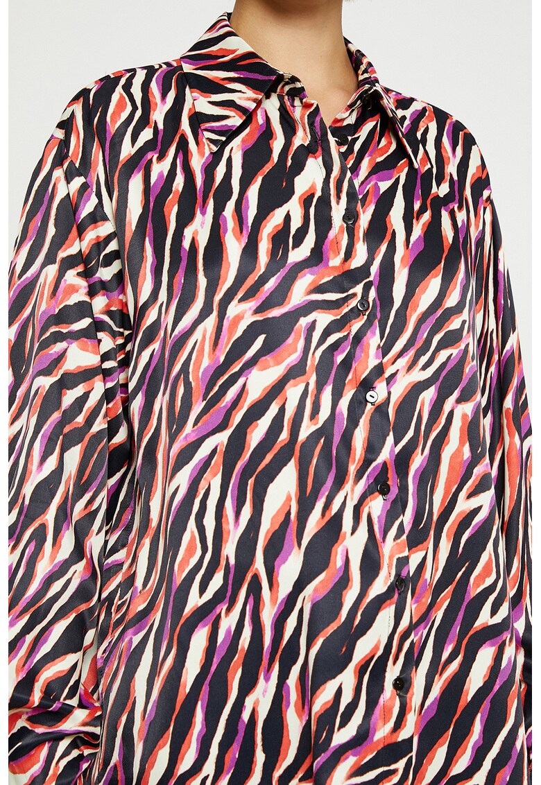 Camasa de satin cu model zebra