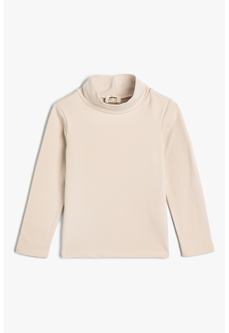 Bluza uni cu guler inalt si maneci lungi