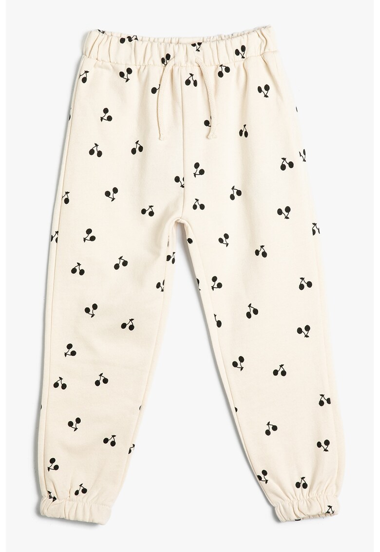 Pantaloni de trening de bumbac cu model cu cirese