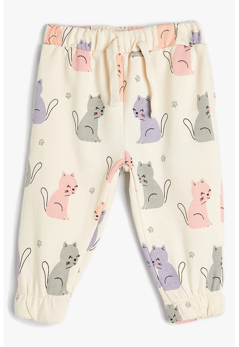 Pantaloni de trening de bumbac cu model cu pisici