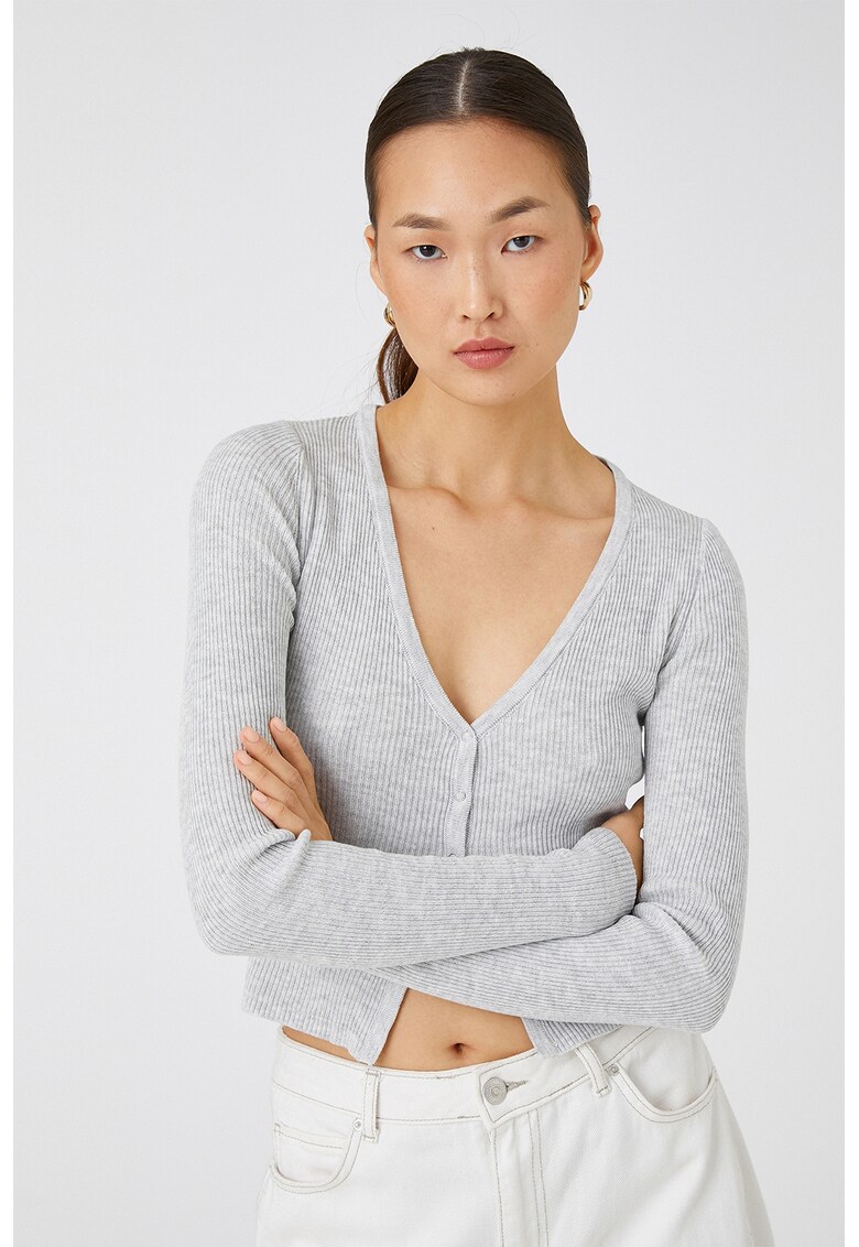 Cardigan cu aspect striat