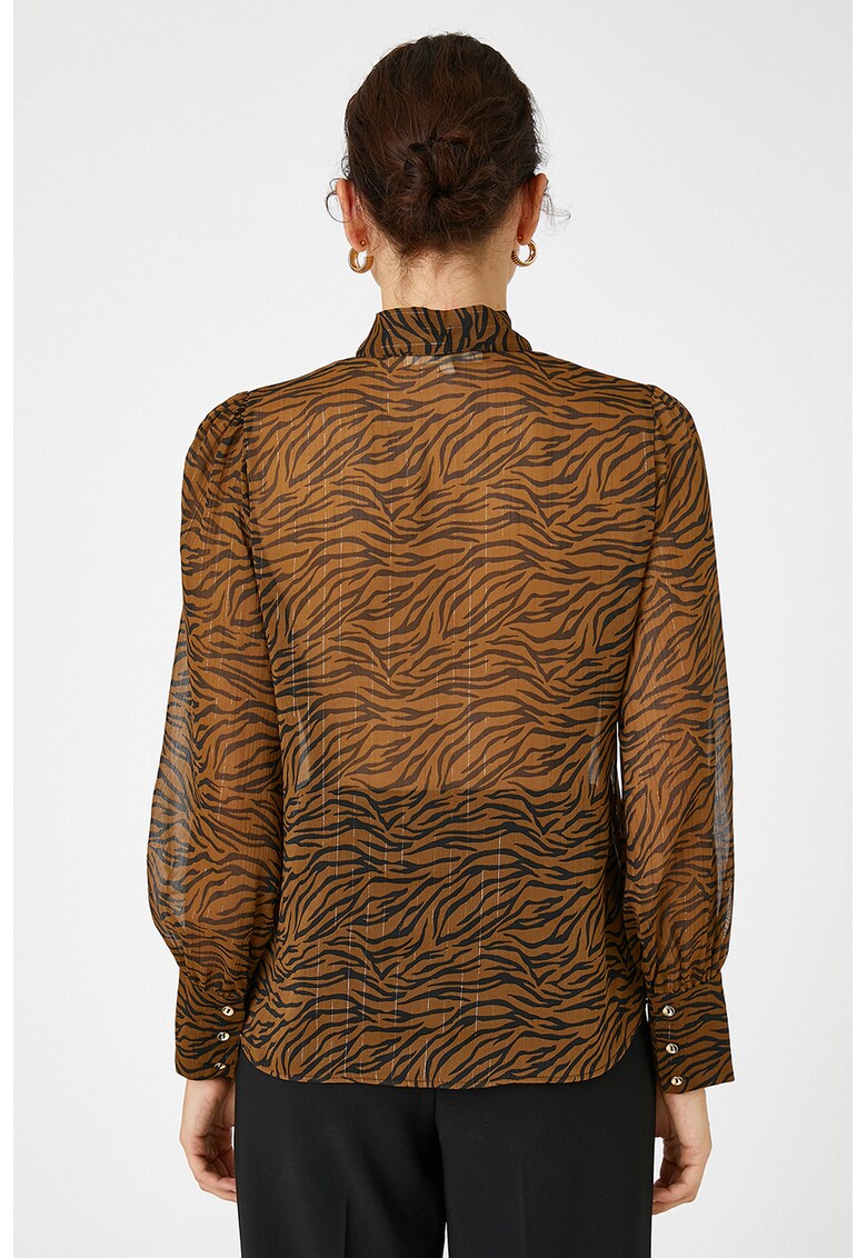 Camasa cu funda din panglici si animal print
