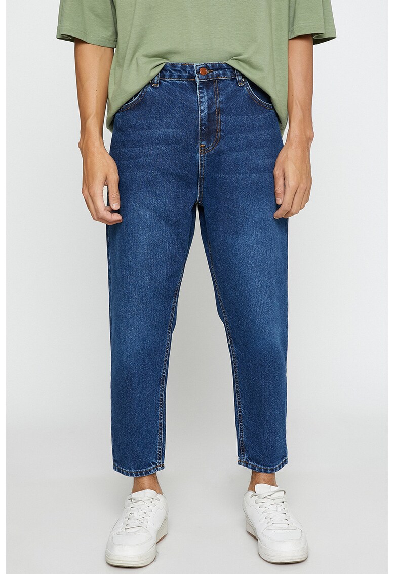 Blugi relaxed fit cu aspect decolorat