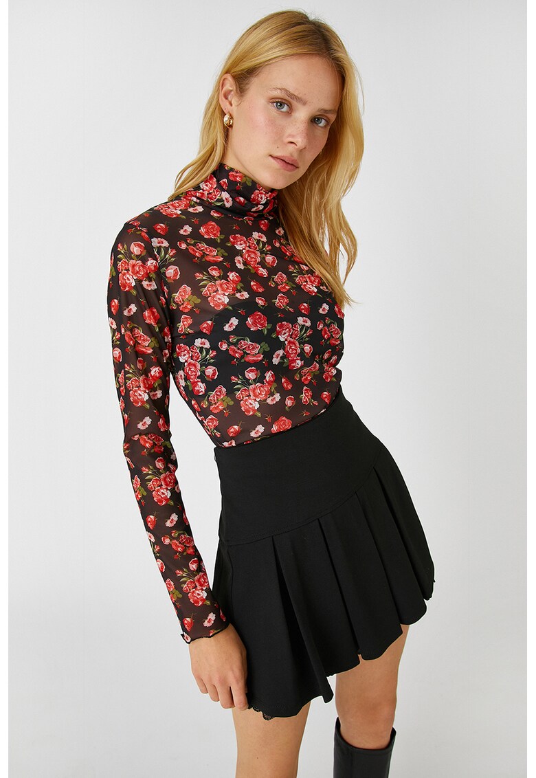Bluza semitransparenta cu model floral