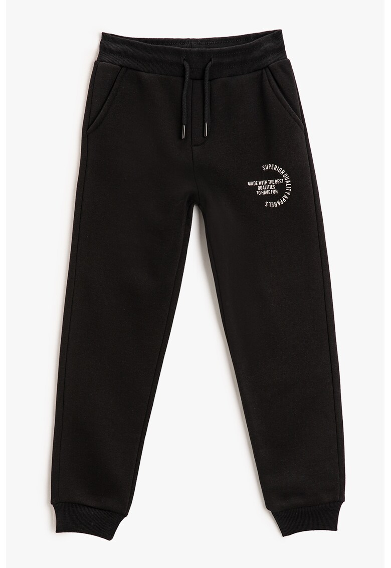 Pantaloni de trening cu detaliu text