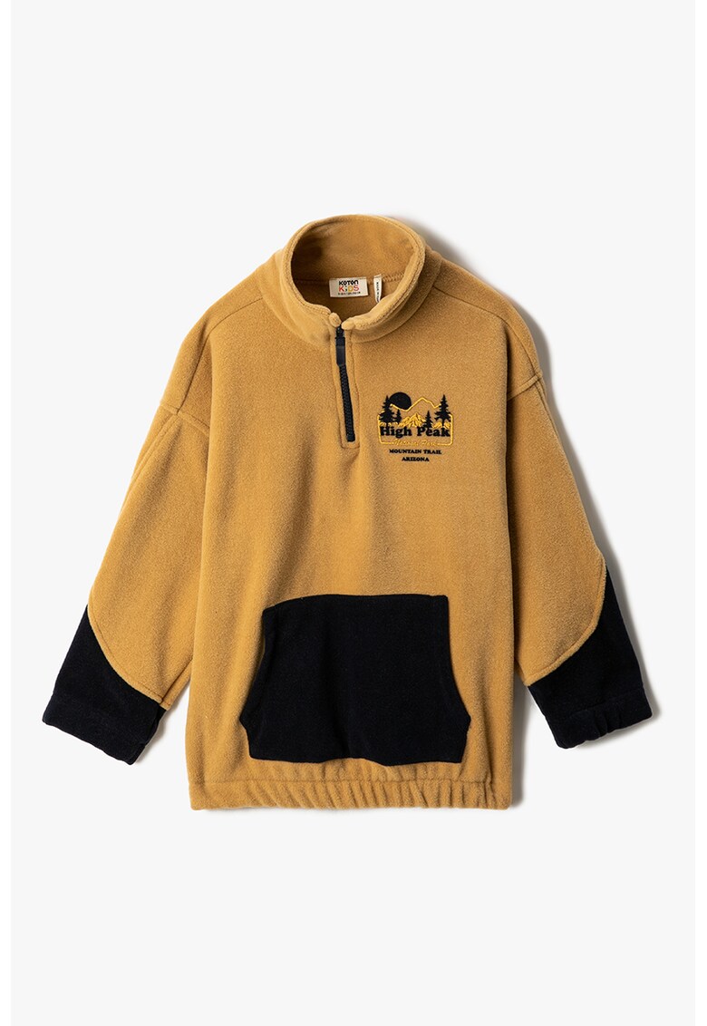Bluza de trening din fleece cu detalii contrastante
