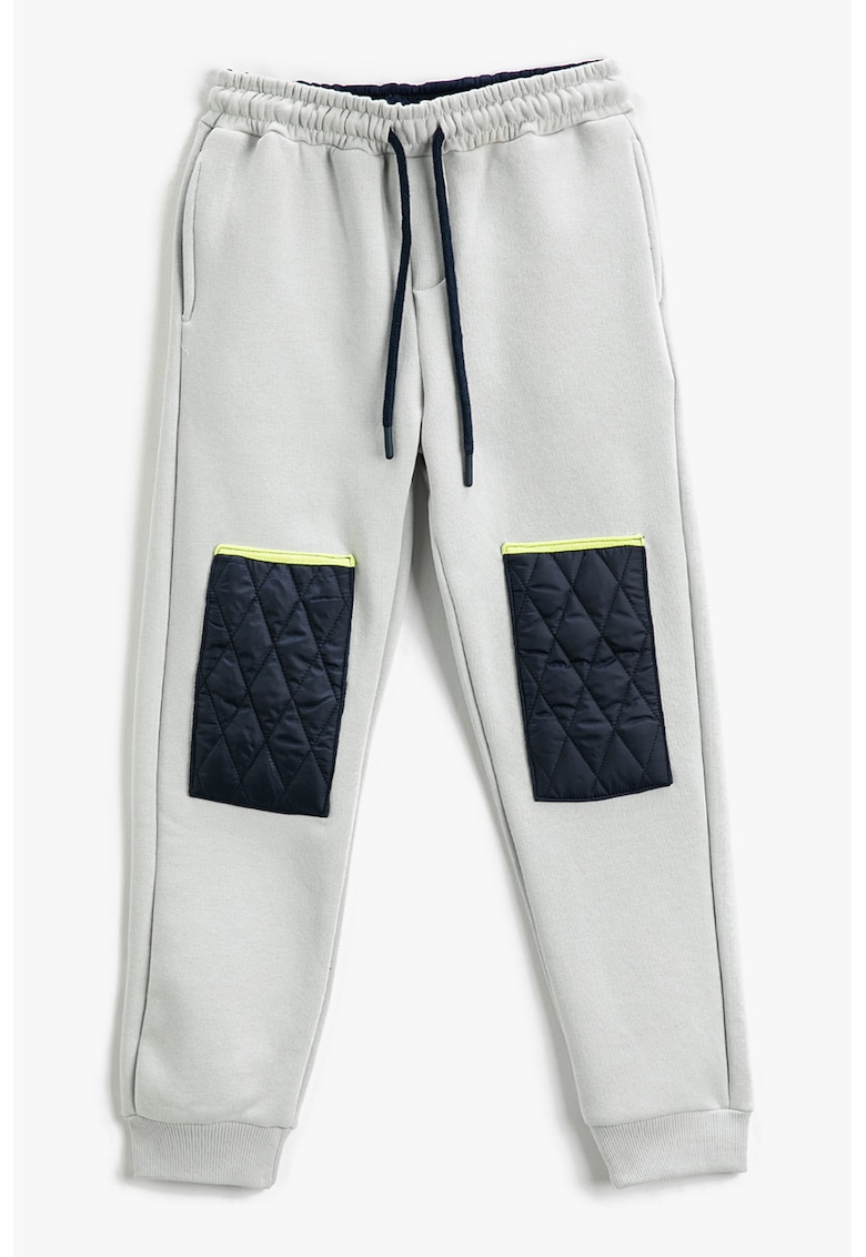 Pantaloni de trening din amestec de modal cu aplicatii pe genunchi