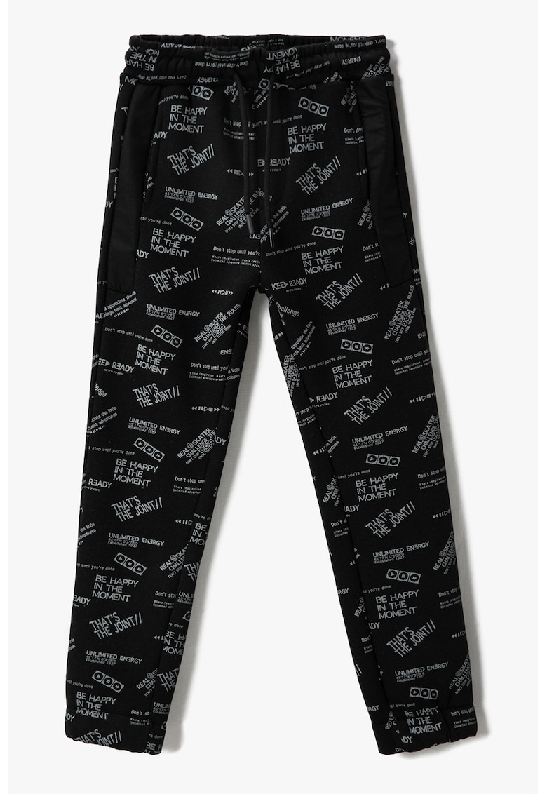 Pantaloni de trening cu snur si imprimeu