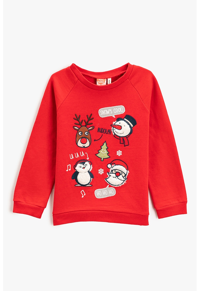 Bluza de trening cu model si maneci raglan