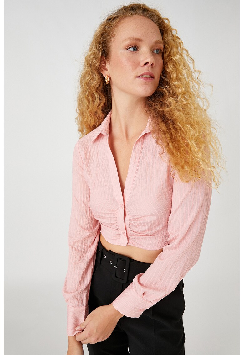 Camasa crop cu volane