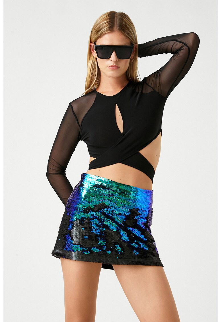 Fusta mini cu paiete reversibila