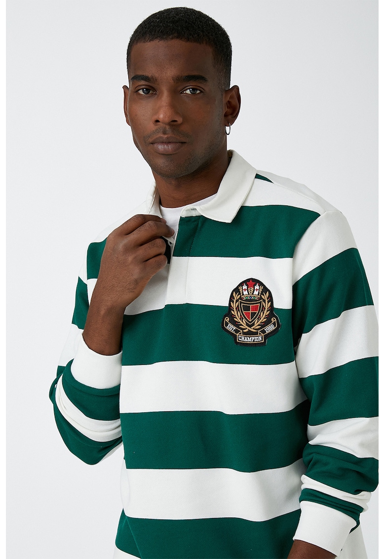 Bluza polo cu model in dungi