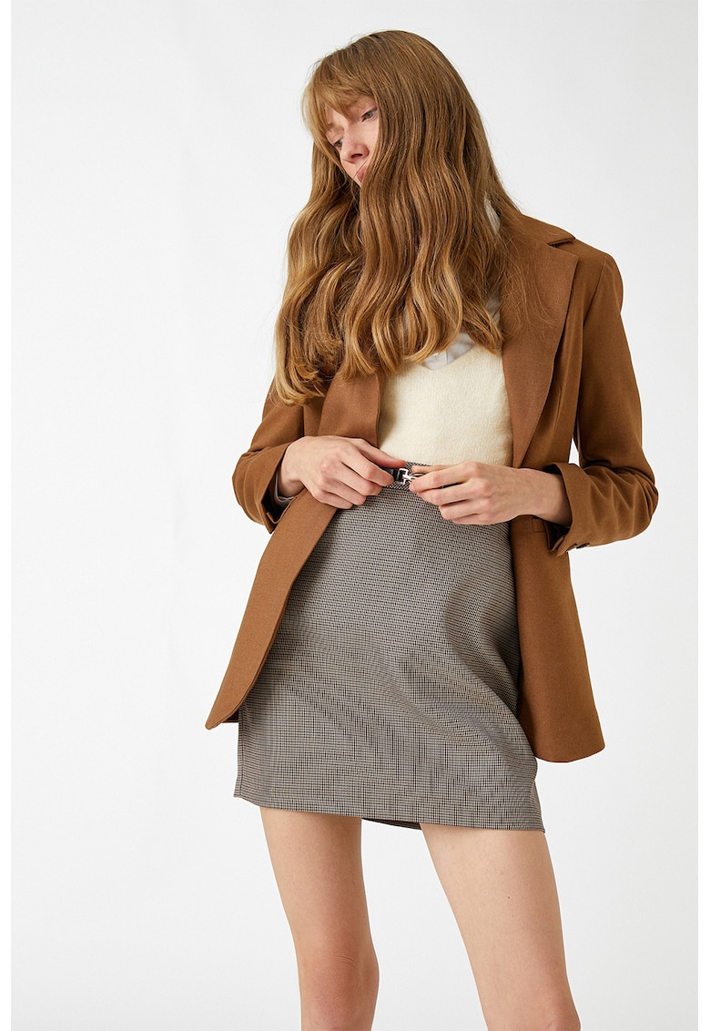 Fusta mini cu model houndstooth