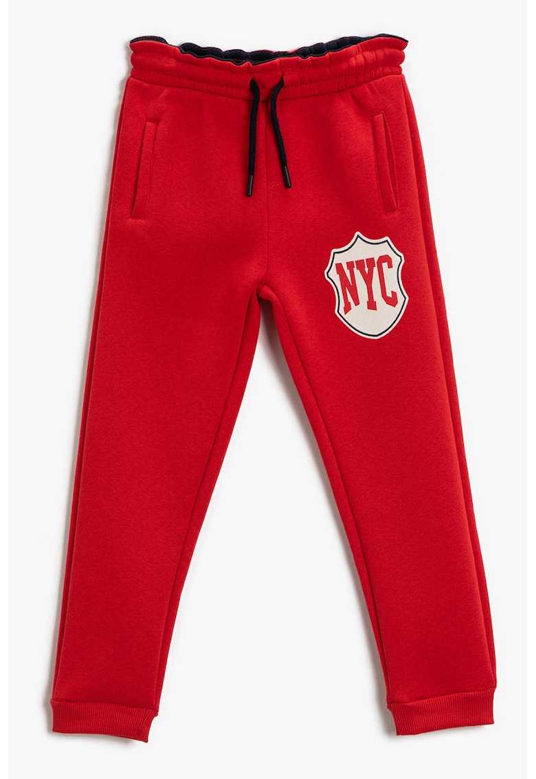 Pantaloni sport din amestec de bumbac cu snururi