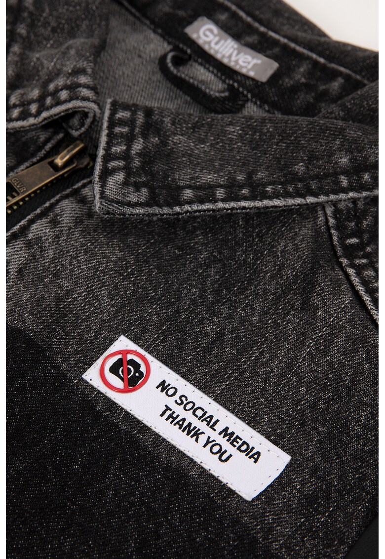Jacheta de denim cu fermoar