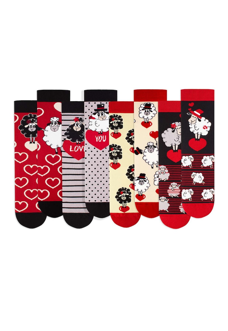Set 4 perechi de sosete bumbac Arty Socks Oita Indragostita in cutie cadou