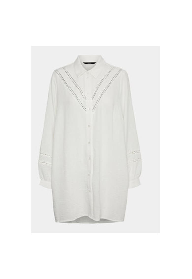 Rochie tip camasa dama -  303785314 - Poliester - Alb