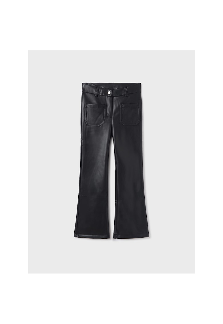 Pantaloni Fete - 303271756 - Poliuretan - Negru