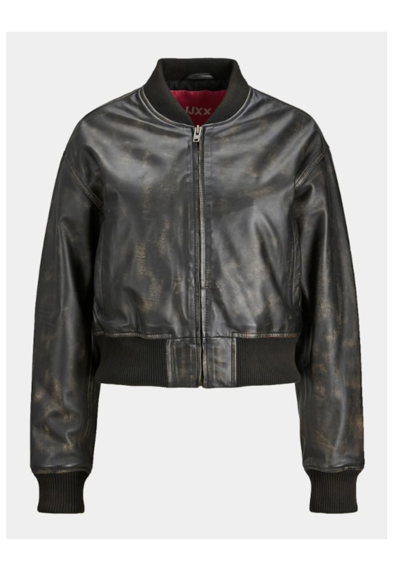 Jacheta bomber dama - 303534134 - Piele Ecologica - Negru