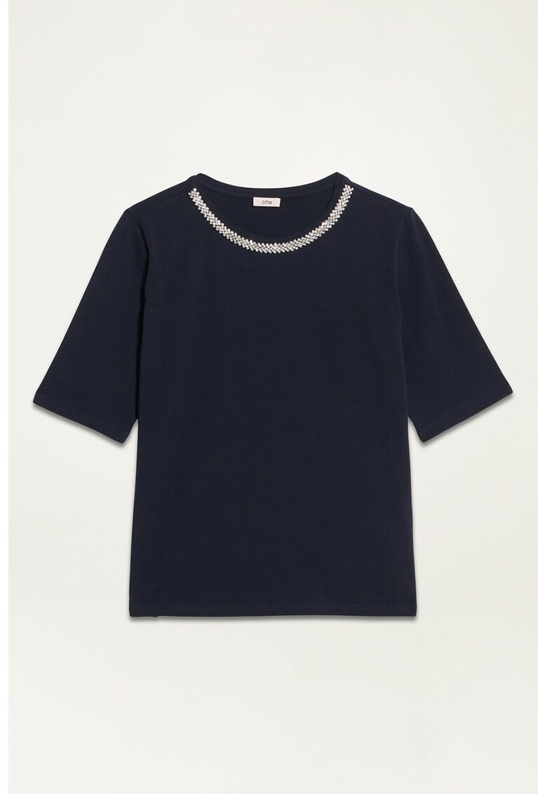 Tricou din amestec de bumbac cu strasuri