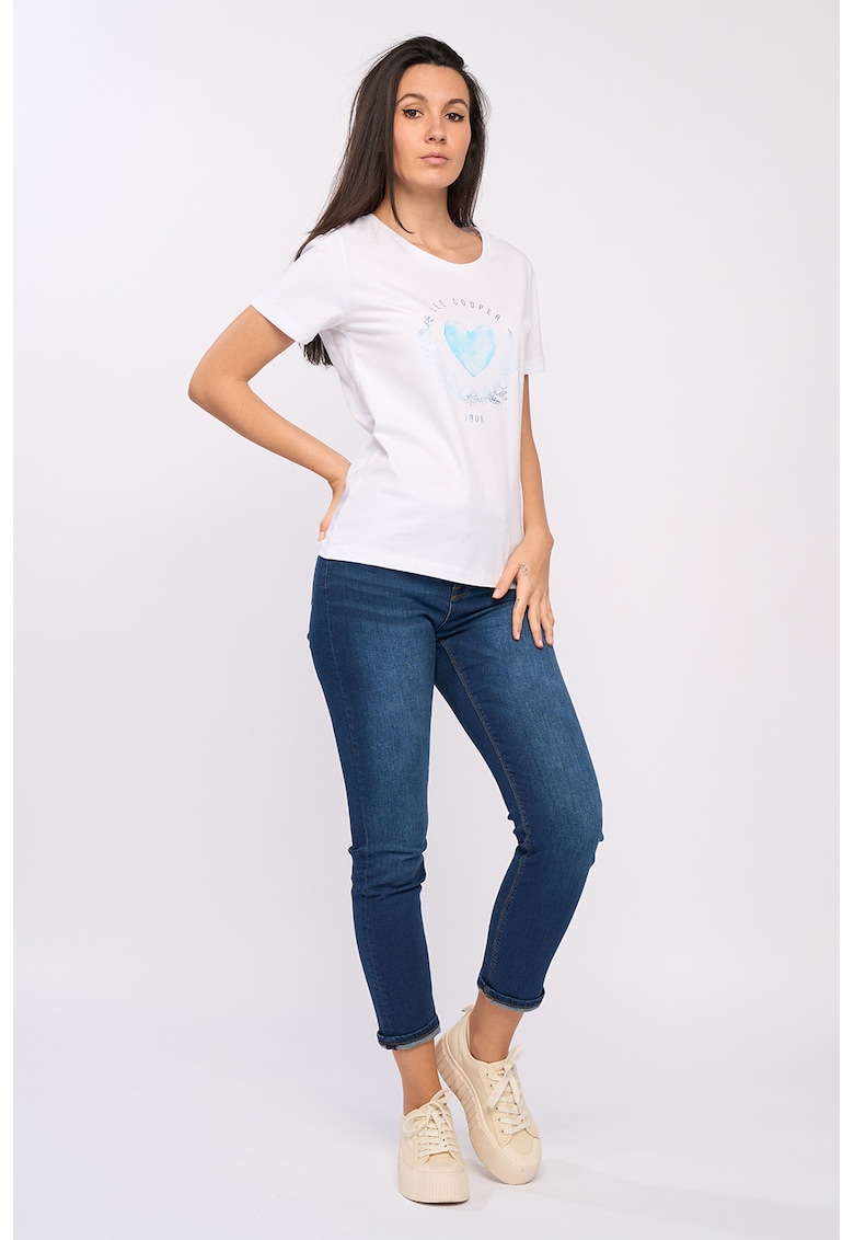 Tricou de bumbac cu logo si inima