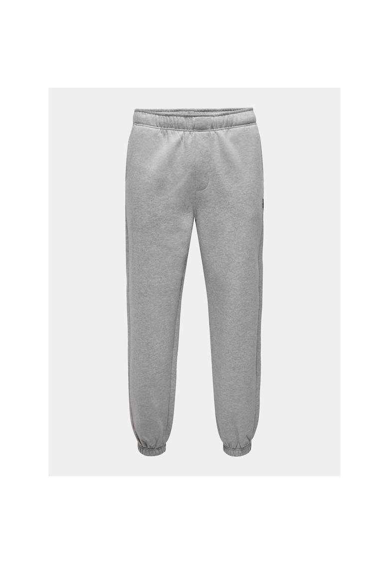 Pantaloni sport barbati - 303333751 - Bumbac - Gri