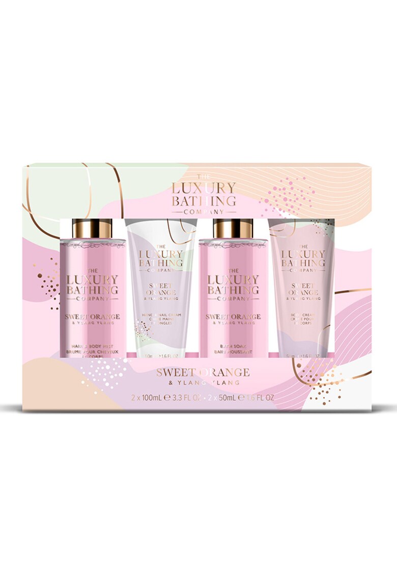Set Cadou All in One - Sweet Orange & Ylang Ylang - 100 ml Mist Par & Corp - 100 ml Cristale Baie - 50 ml Crema Maini & Unghii si 50 ml Crema Corp