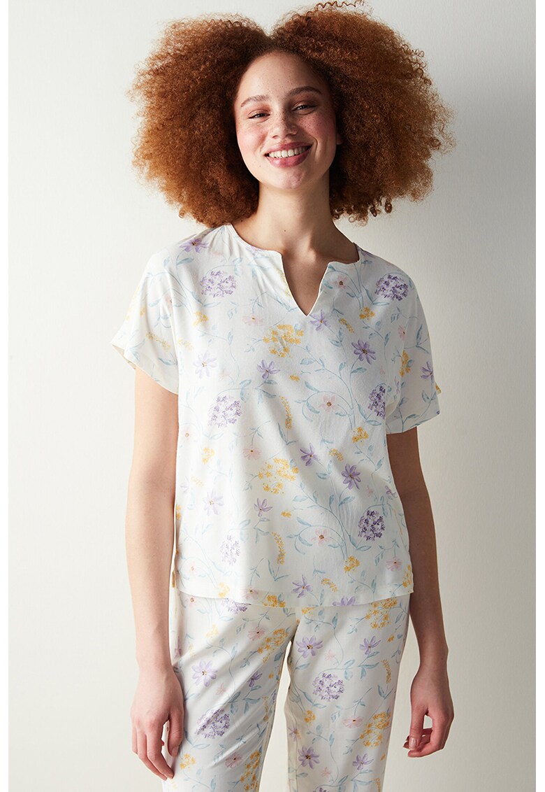 Tricou de pijama cu model floral