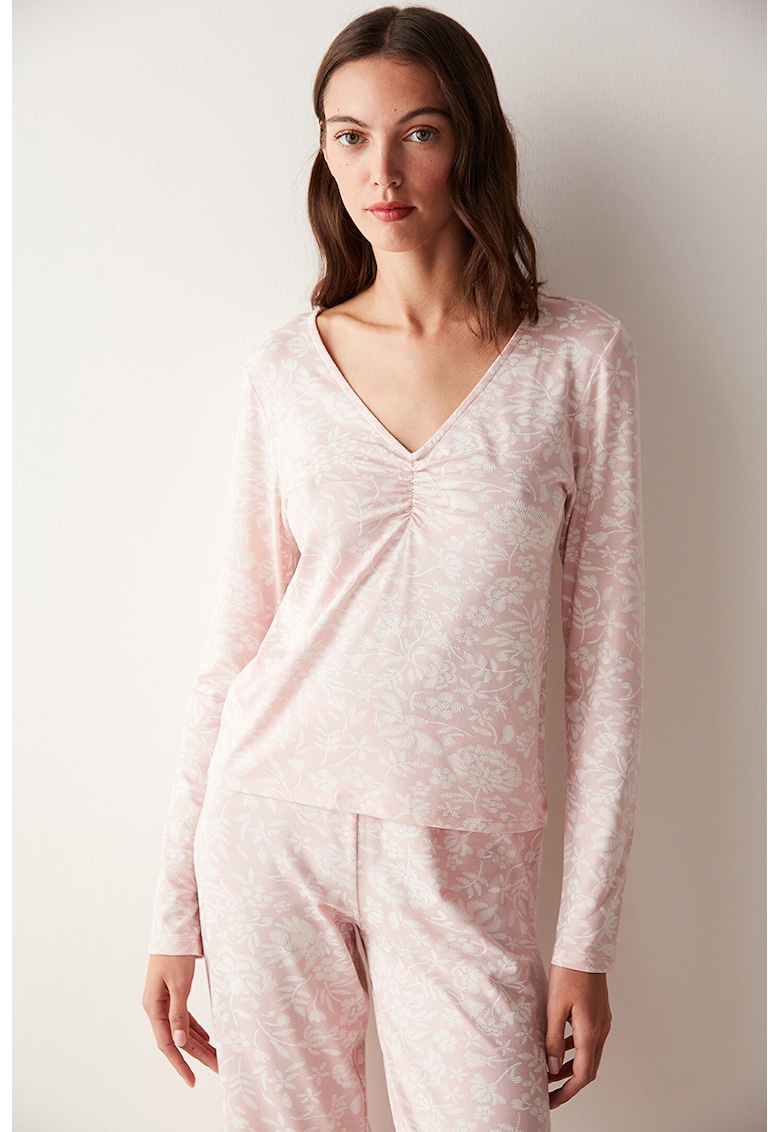 Bluza de pijama cu imprimeu floral