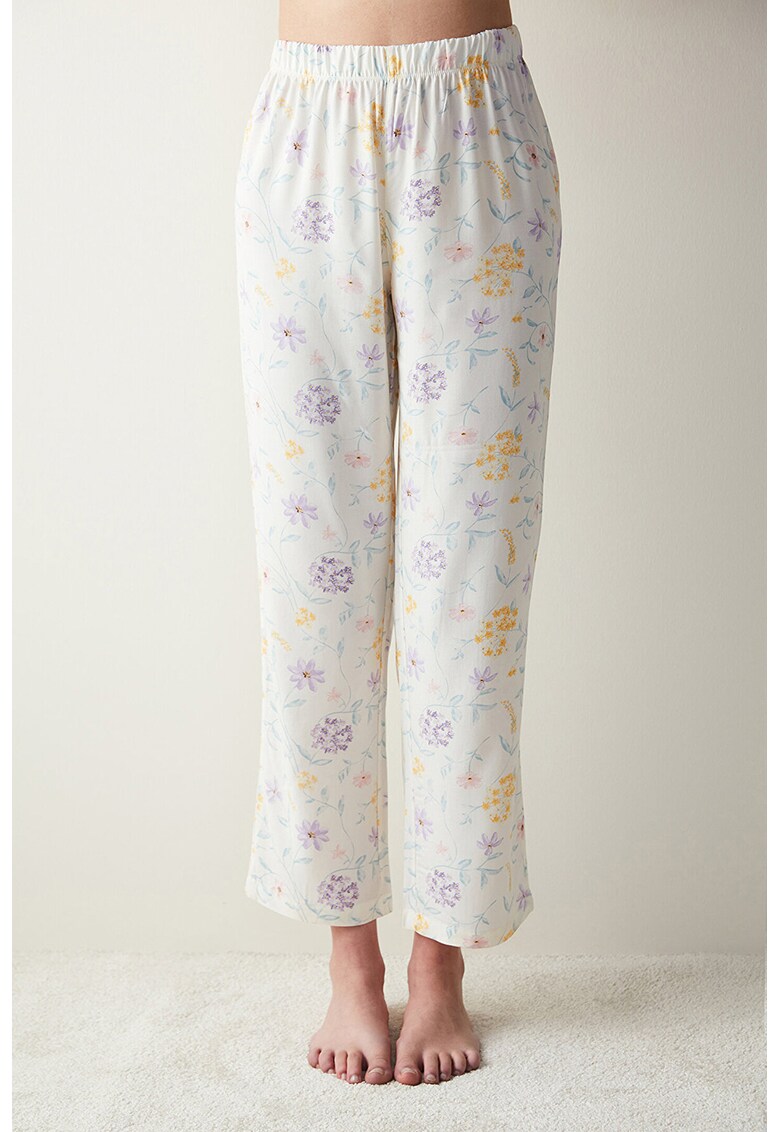 Pantaloni de pijama cu model floral