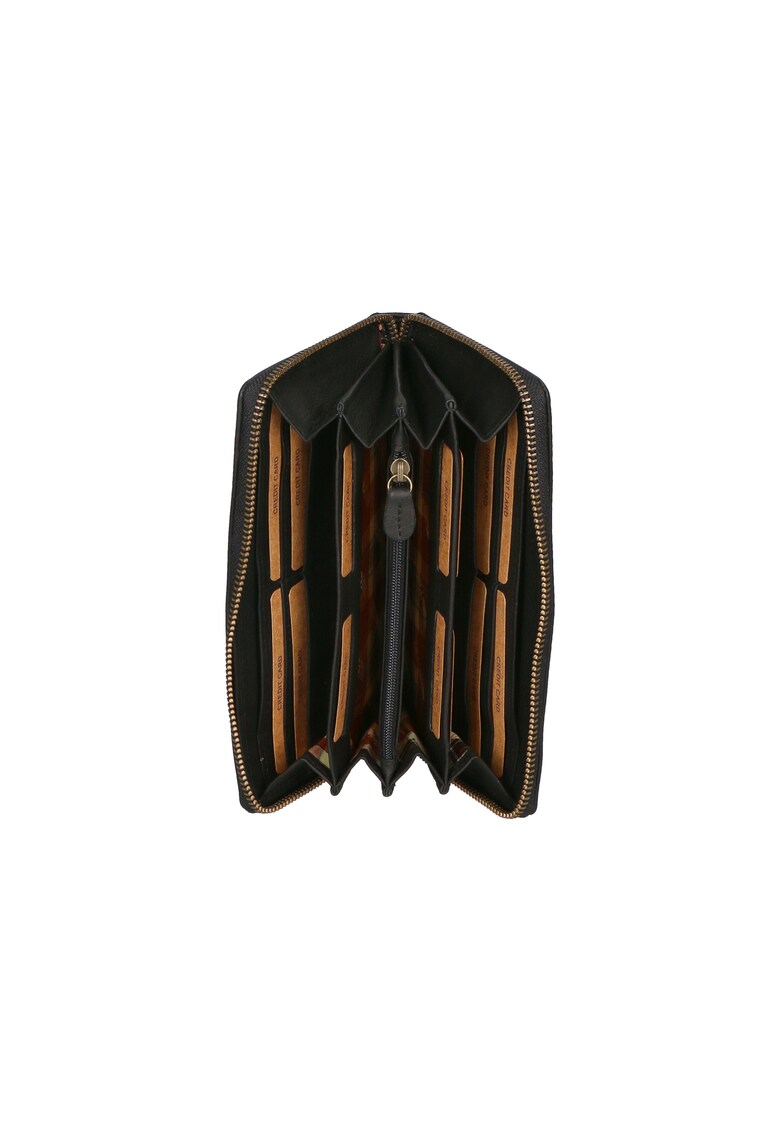Portofel unisex de piele cu logo stantat