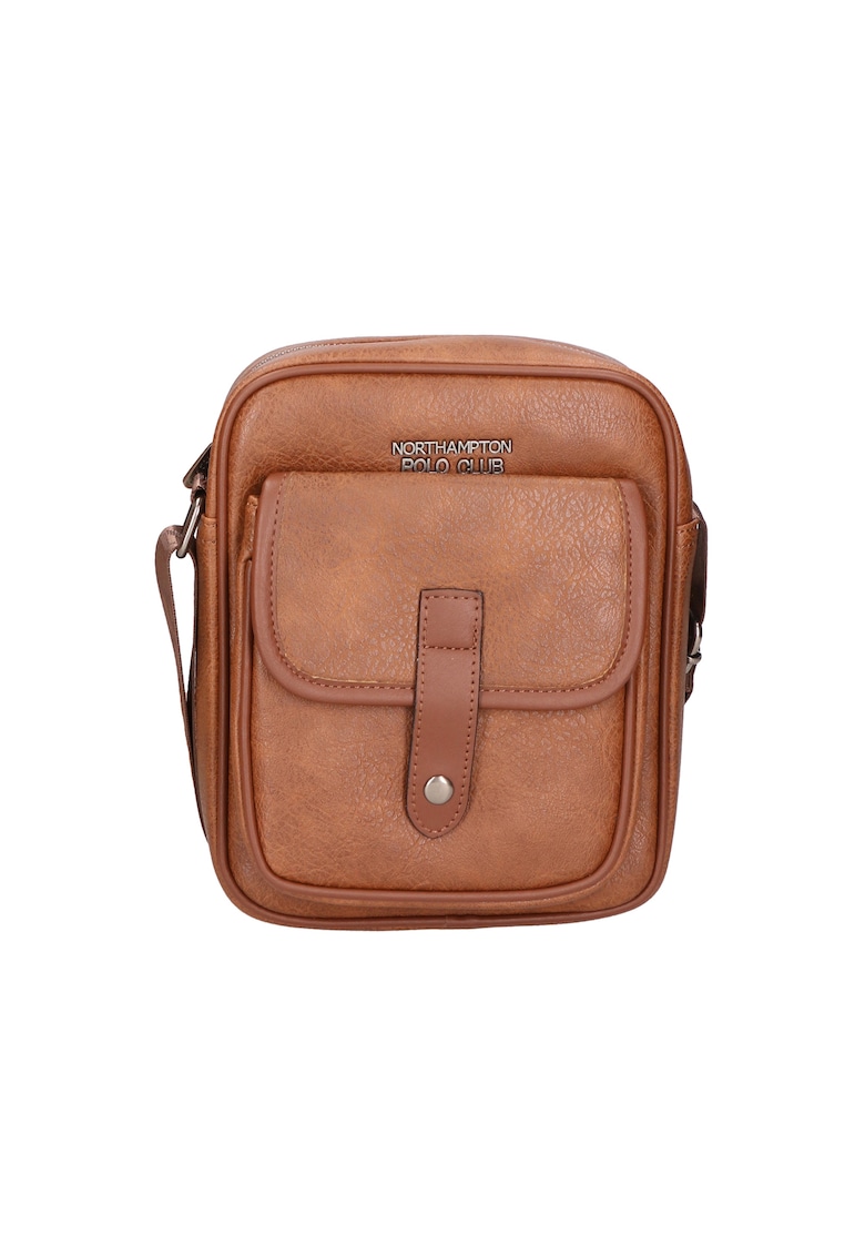 Geanta crossbody cu buzunar cu clapa - Maro