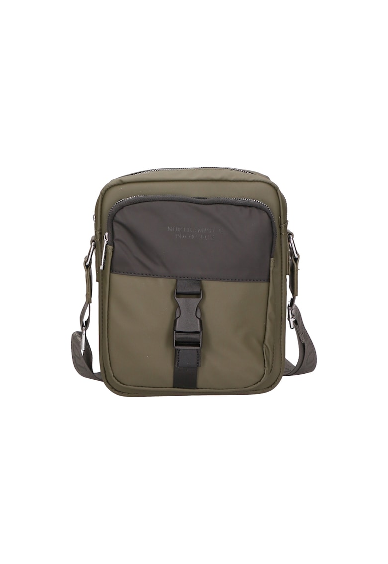 Geanta crossbody cu bareta logo - Verde - Negru