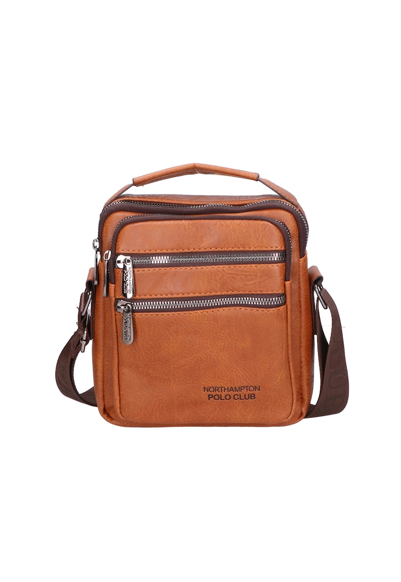 Geanta crossbody de piele ecologica cu bareta logo