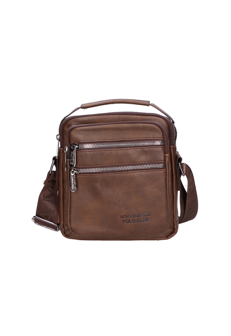 Geanta crossbody de piele ecologica cu bareta logo